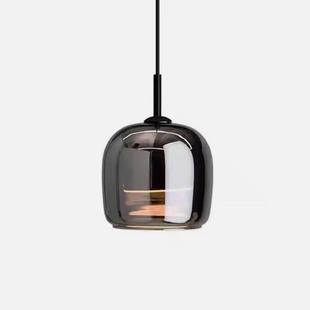 卧室床头吊灯现代简约创意高级感轻奢主卧餐厅灯床头灯玻璃小吊灯