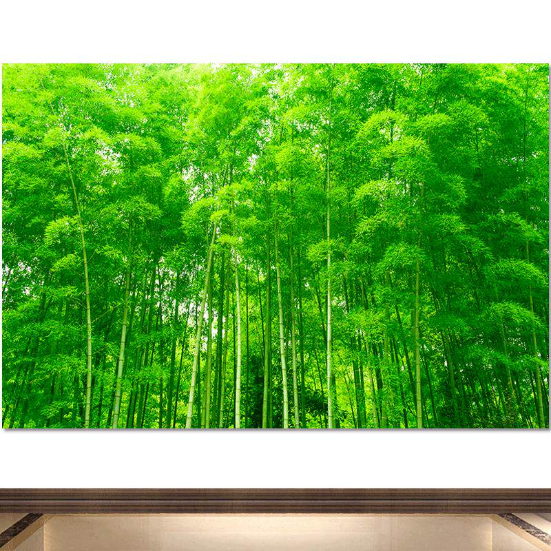 茂盛翠竹林风景画步步高升招财旺运旺业风水画绿色竹子竹报平安画