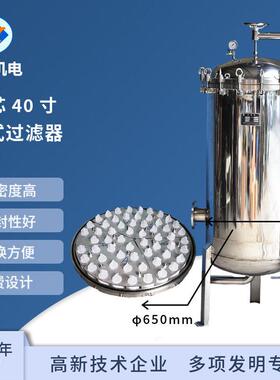 不锈钢60芯40寸精密过滤器 摇臂吊环快开过滤器 保安过滤器