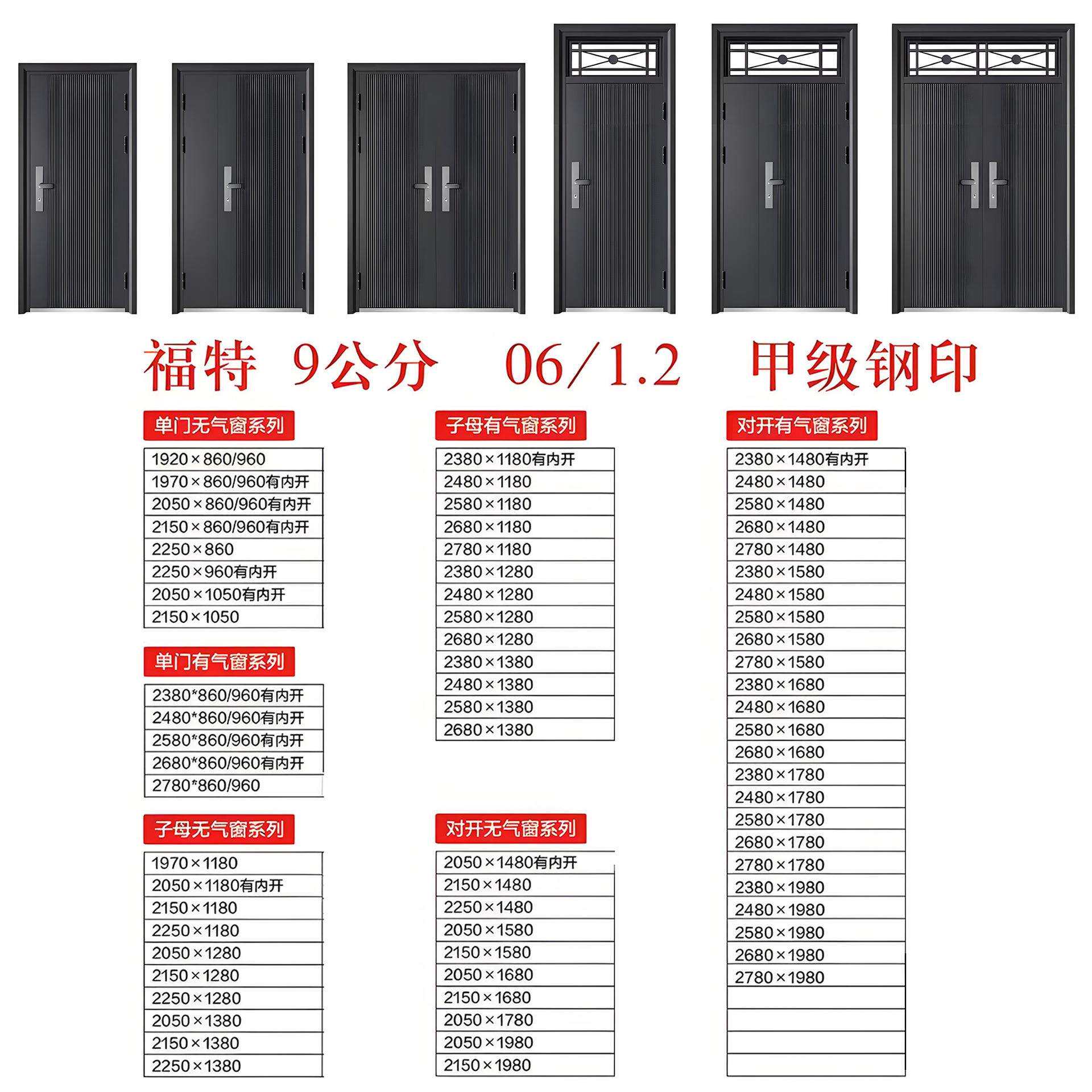 甲级防盗门入户门钢制金属进户门加厚钢板铁门室内门卧室门公寓门