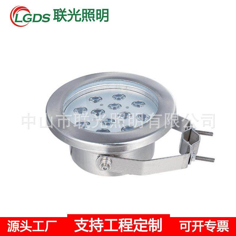 LED喷泉灯景观水下射灯9W12W 低压12V24V 七彩泳池灯不锈钢水底灯