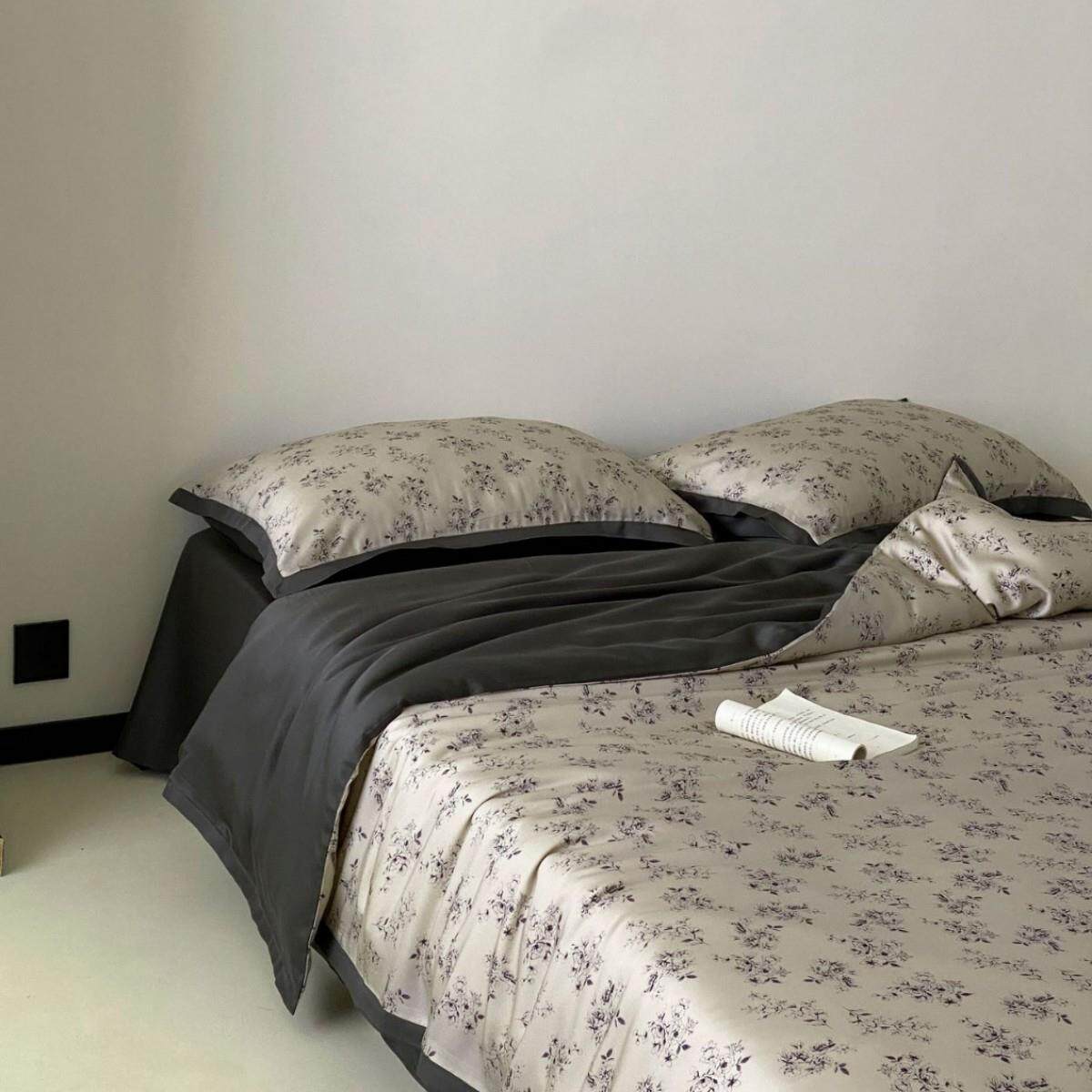 轻奢复古花卉天丝棉四件套数码印花床单被套春夏季裸睡床上用品