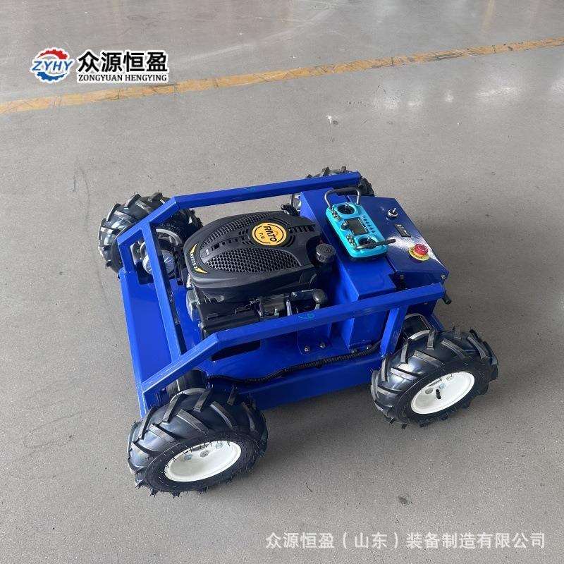 轮式多功能碎草小车 遥控无人汽油轮胎式汽油割草机 小型多功能