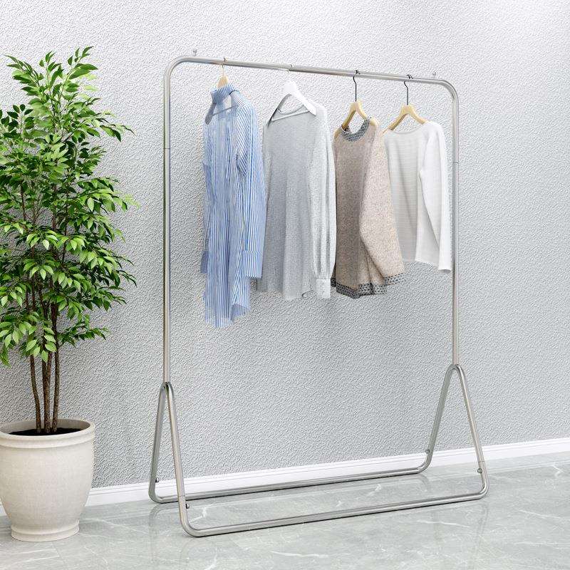 直播间挂衣架不绣钢衣帽架服装店展示架落地式简约卧室阳台挂衣架
