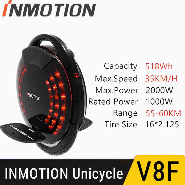 原装INMOTION V8F 35千米/h电动独轮车84V 1000瓦车轮自平衡智能