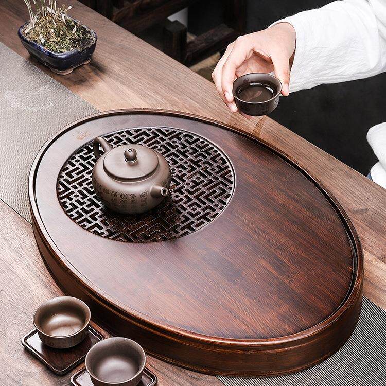 2026新款茶盘家用小型茶台竹茶托盘沥储水茶具圆形办公室实木茶海