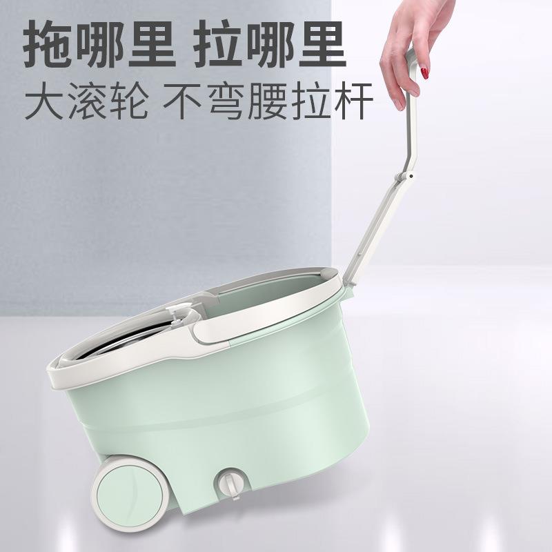厂家旋转拖把桶双驱动拖把家用免手洗拖布桶自动手压好神拖