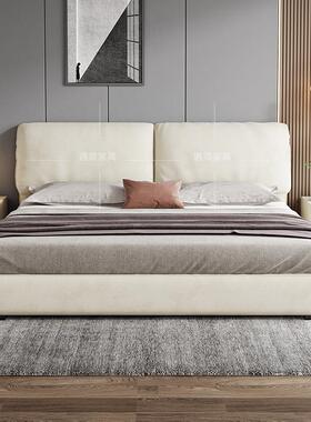 大象耳朵b约a艺xte大象耳朵科技布床现代简1米8床布主卧轻r奢双人