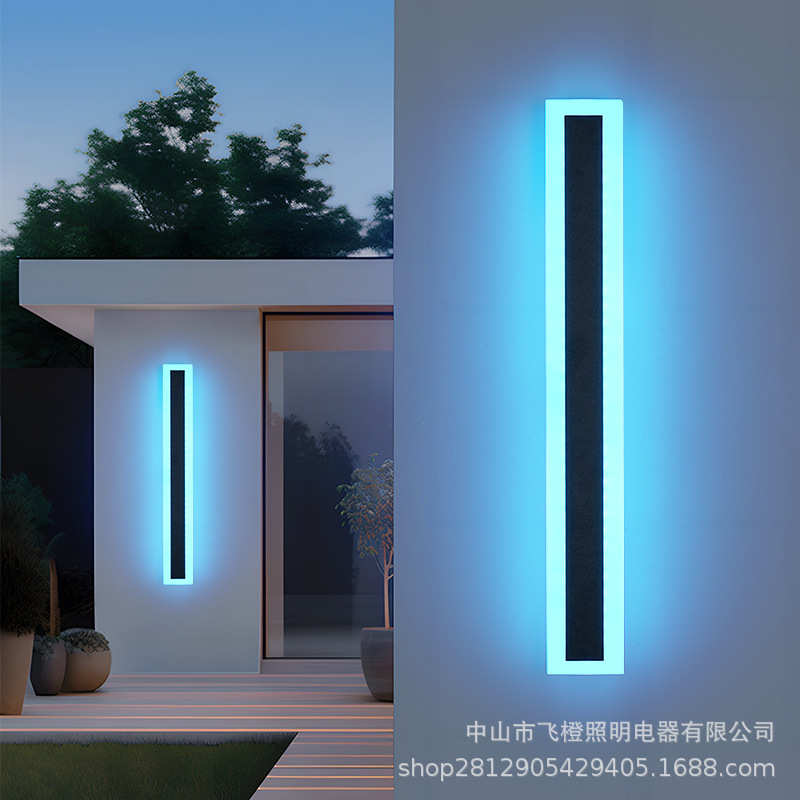 极简长条户外防水RGB壁灯装饰背景墙灯工程洗墙灯别墅大门长条灯