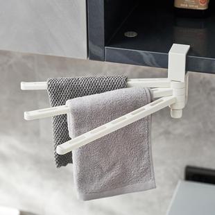 日式吊柜底部毛巾置物架免打孔?具车卡位式抹布挂杆毛巾挂杆.1127
