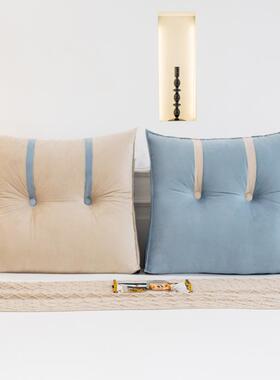 高档床靠垫头拼色卧双拼三角室床上枕沙发大榻靠背三靠角榻米软包