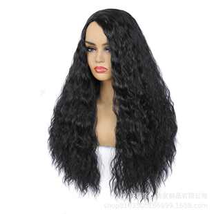 非洲网蓬松红卷羊毛玉米假发欧美自然卷长拉美70cm假发烫黑色