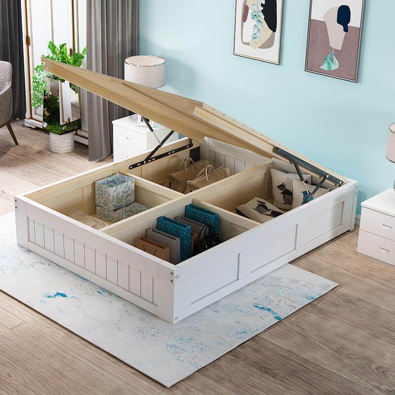 实木榻榻米床地台无床头NPC松木架单人双人气床收纳高箱储压物床