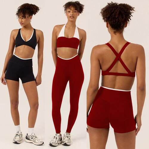 Yoga set with chest cushion, chest wrapped vest, high