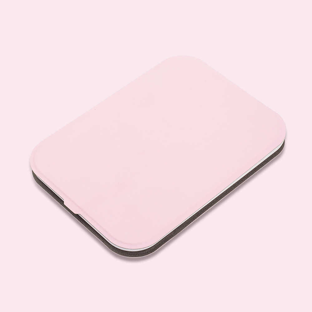 便携包包调 皮套旅行led光化妆镜三色轻薄镜子带灯翻盖化妆镜工厂