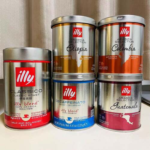 illy意利进口咖啡粉罐装100%阿拉比卡中深度烘焙意式细研磨手冲