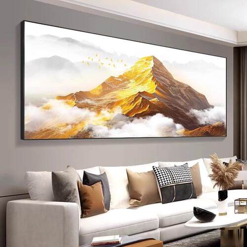 日照金山办公室靠背挂画壁画现代客厅沙发背景墙景观装饰画