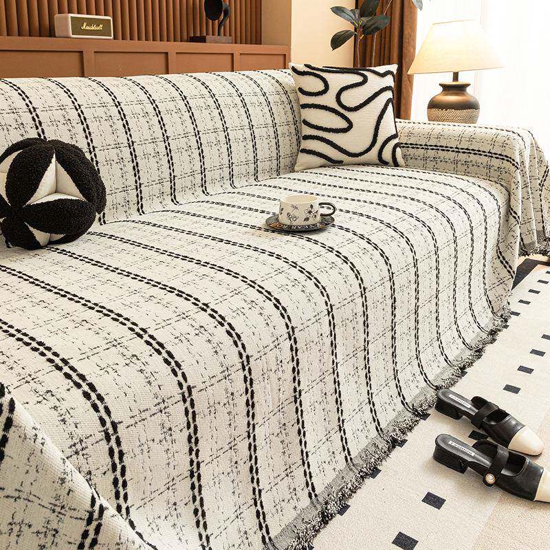 轻奢雪尼尔沙发盖布四季通用新款防滑直排皮沙发垫坐垫套罩盖布巾