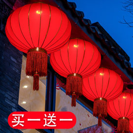 大红灯笼2024春节过年大门口阳台，一对挂饰吊灯中国风户外新年