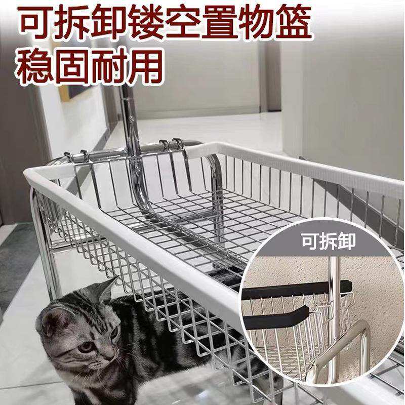 新款直销落地衣架家用简易挂衣架长款单杆晾衣架子室内带篮子置物