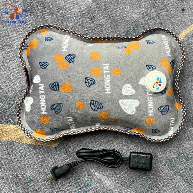 全新款红泰电热水袋丝光布超柔绒布大枕已注水暖宫暖腰暖手宝包邮