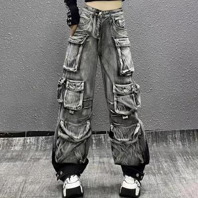 Trendy Womens Jeans Casual Pants Paratrooper Workwear