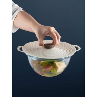 OF9D锅盖家用砂锅盖子单盖配件硅胶防溢盖套防烫大号通用圆形30cm