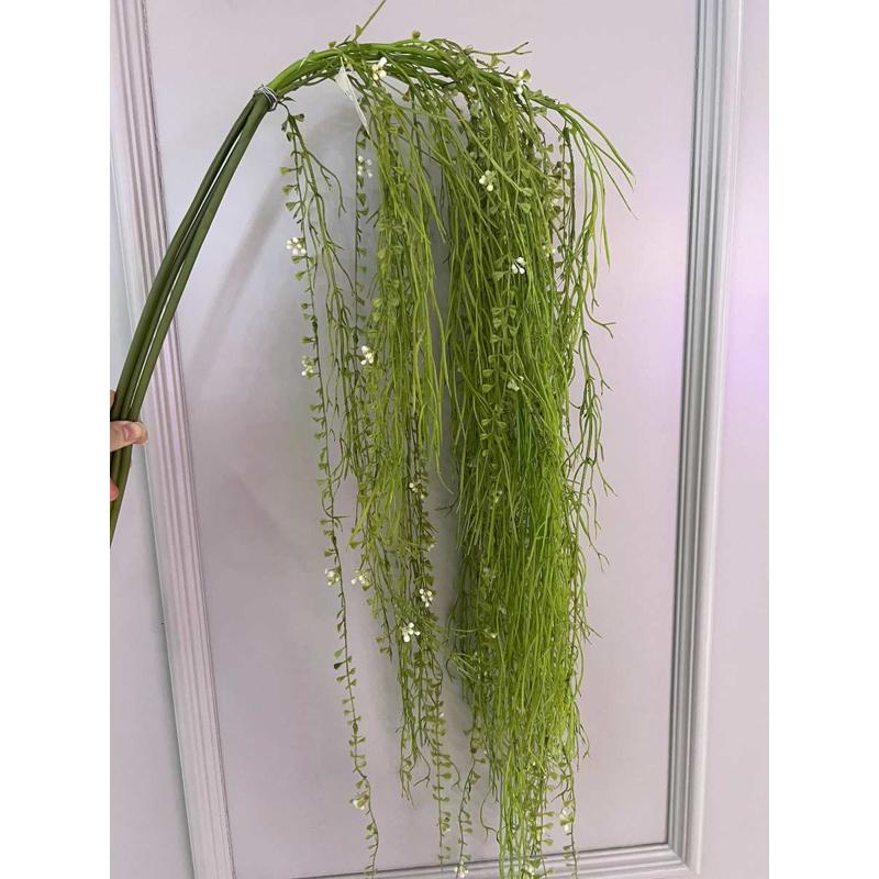 新款仿真单枝垂柳垂挂装饰柳絮 装饰造景吊挂藤蔓绿植塑料假柳条