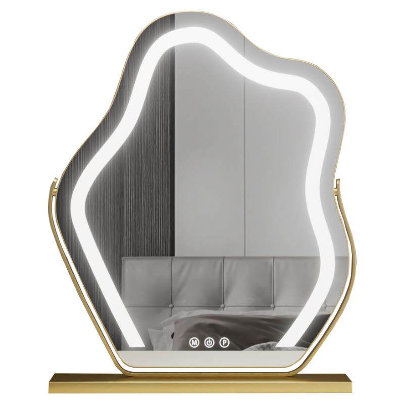 led化妆镜旋转云朵s带灯桌面网红in大智号能触摸补892光风梳妆镜