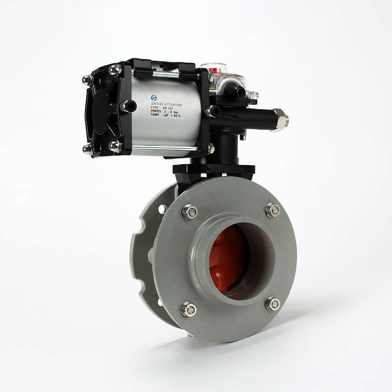 气动粉尘蝶阀 BV2F 双/单法兰DN100粉体水泥搅拌站专用铝合金BV1F