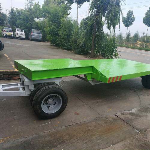 10吨超低升降平板挂车重型四轮转向拖板车码头搬运货物拖挂车