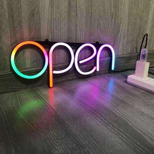 炫彩RGB霓虹灯牌OPEN