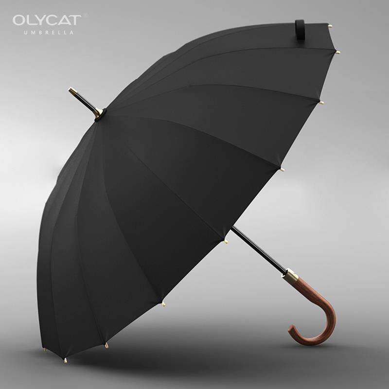 正品OL制YCAT欧力1骨直长柄伞抗风暴猫雨商务高6档礼品自动伞可定