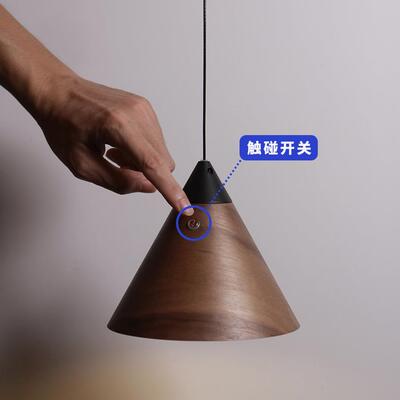 7K充电534免布线吊灯卧头室现代简约单头简极触柜碰床小吊线灯自