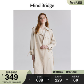 mindbridge百家好外套，女士春季韩版长款，风衣2024英伦风外套