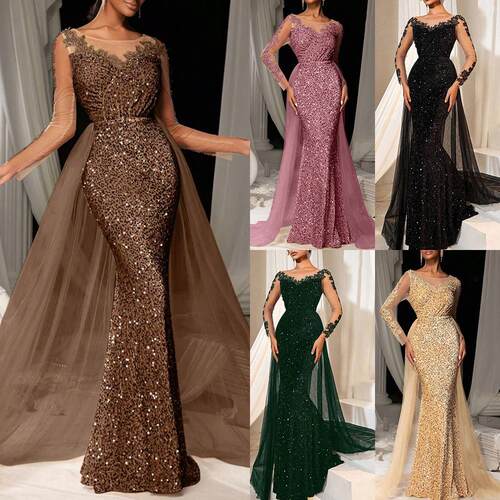 Ladies' Ball Dress Long Lace Party Evening Dress