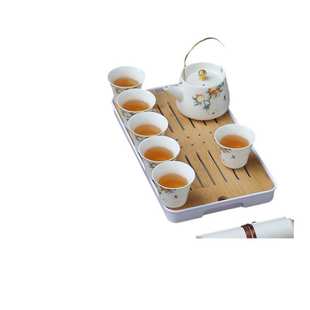 家用轻奢茶壶茶杯茶盘户外便携式 羊脂玉旅行功夫茶具套装 高档白瓷
