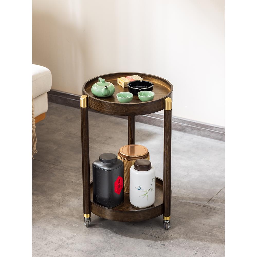 麻将桌茶水架棋牌室小茶几中式茶桌边柜可移动边几打牌角几置物架
