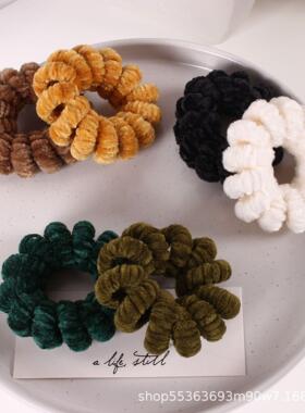 韩国秋糖果色电话线可爱少女发饰
