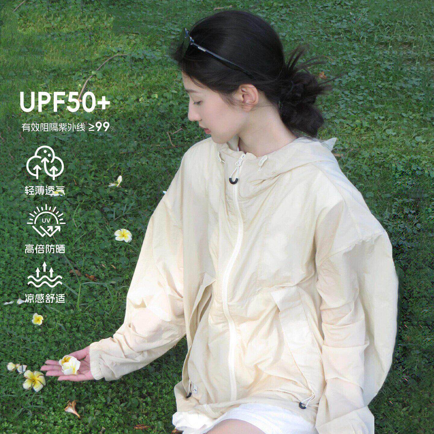 冰丝防晒衣女夏季新款UPF50+防紫外线防晒外套轻薄透气沙滩防晒服
