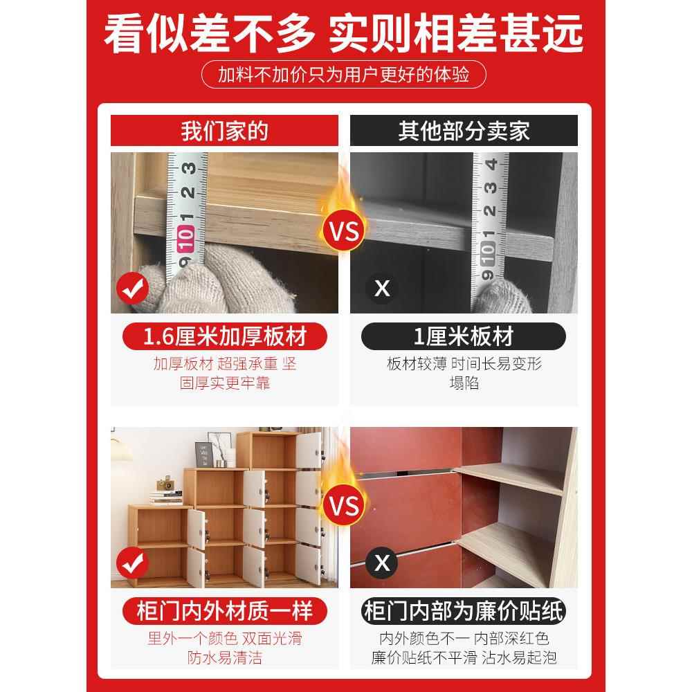 阳锁台收纳柜带物小柜子自0001由组合格柜简易落地书柜儿童带子门