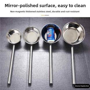 厨师专用400ml大马勺商用不锈钢长柄打汤勺特厚水瓢加厚水勺勺子