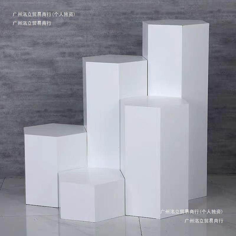 组六边712形木质烤漆展示台圆示方形柱合异形柜展台服饰花店展示