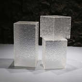 亚克力地台展示台陈列底座 石头纹展示盒流水台陈列道具展示盒