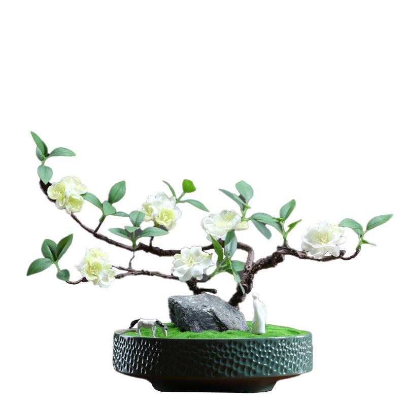 轻奢仿真花艺盆景摆件家居客厅玄关餐桌创意装饰梅花假花干枝摆设
