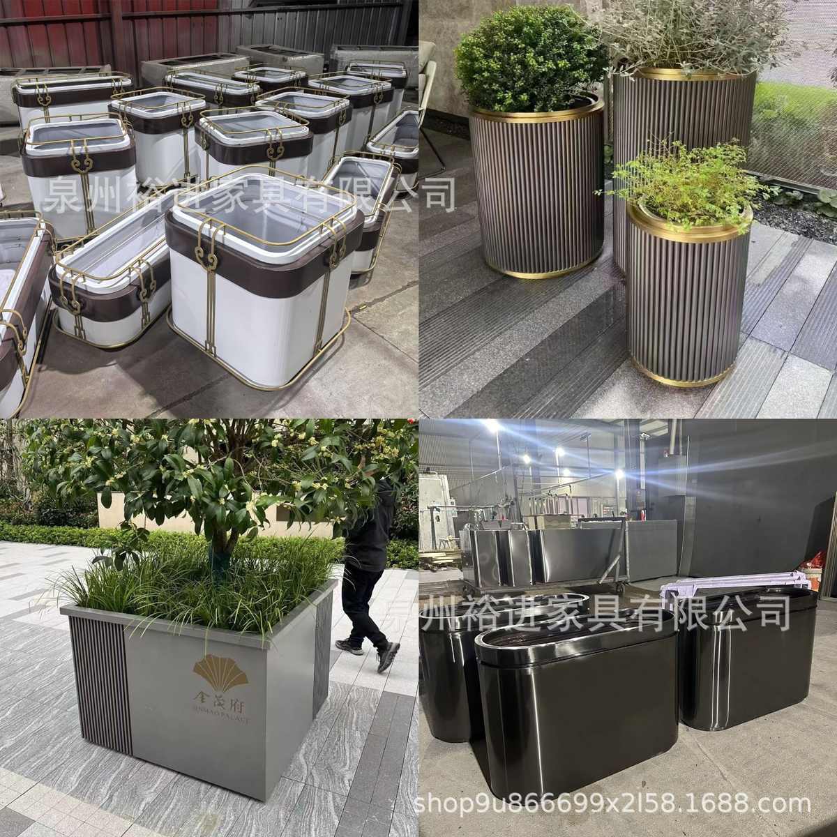 外箱移动树组合槽商业街池移动售楼部花户外花不锈钢摆商业街花坛