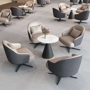 轻奢现代售楼处售楼部洽谈一桌四椅小圆桌洽谈桌接待洽谈桌椅组合