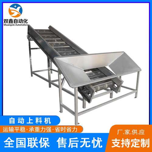 食品网带输送机不锈钢爬坡上料机水果速冻链板提升机斗式提升机