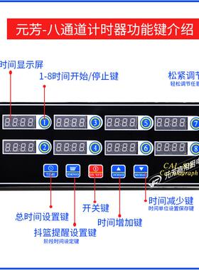 芳商八通道厨元房计时器全自动8段时提醒器煎用炸抖篮计定765时器