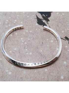 高档送刻字99纯银比乌斯情侣手镯9一对男女朋友闺莫蜜生日情人节